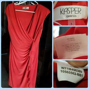 Coral colored cocktail dress